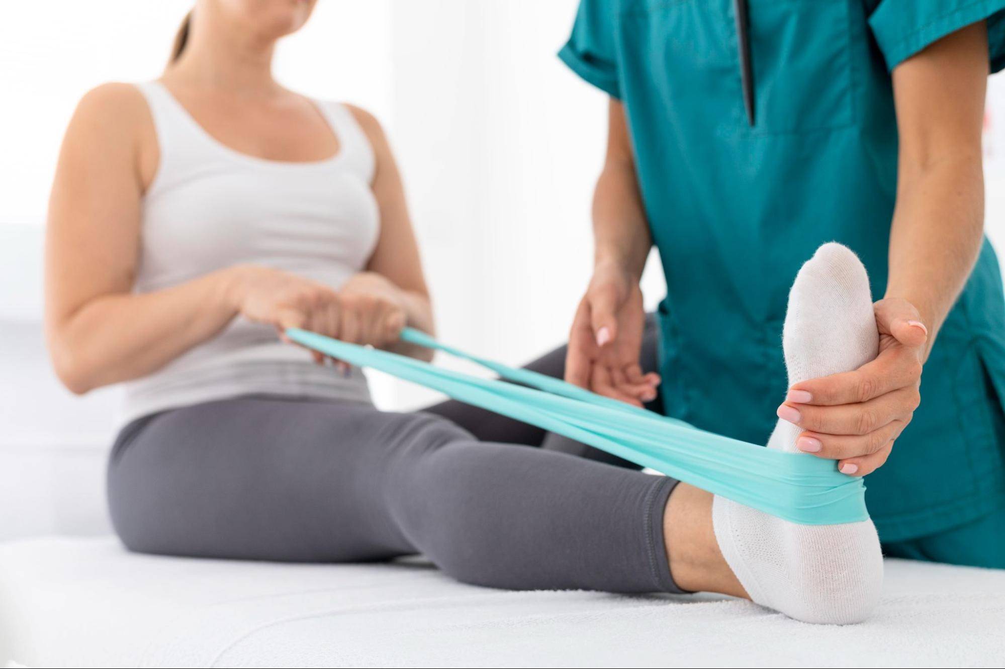Woman doing physical therapy